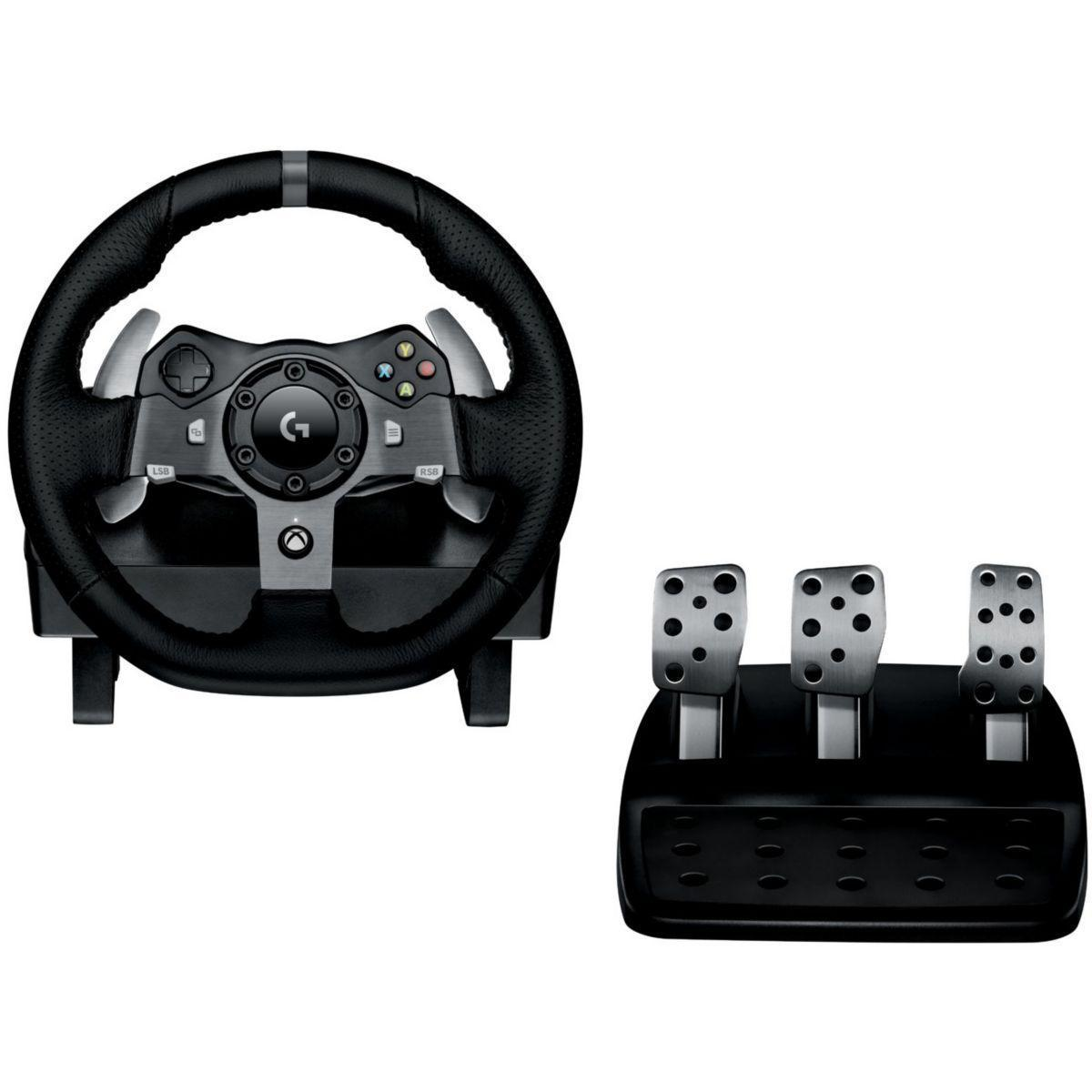 Logitech G920 Driving Force Racing Wheel Floor Pedals - Force Feedback, Stainless Steel Paddles